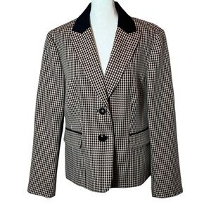 BLACK LABEL By Evan-Picone Houndstooth Blazer Jacket, Size 16